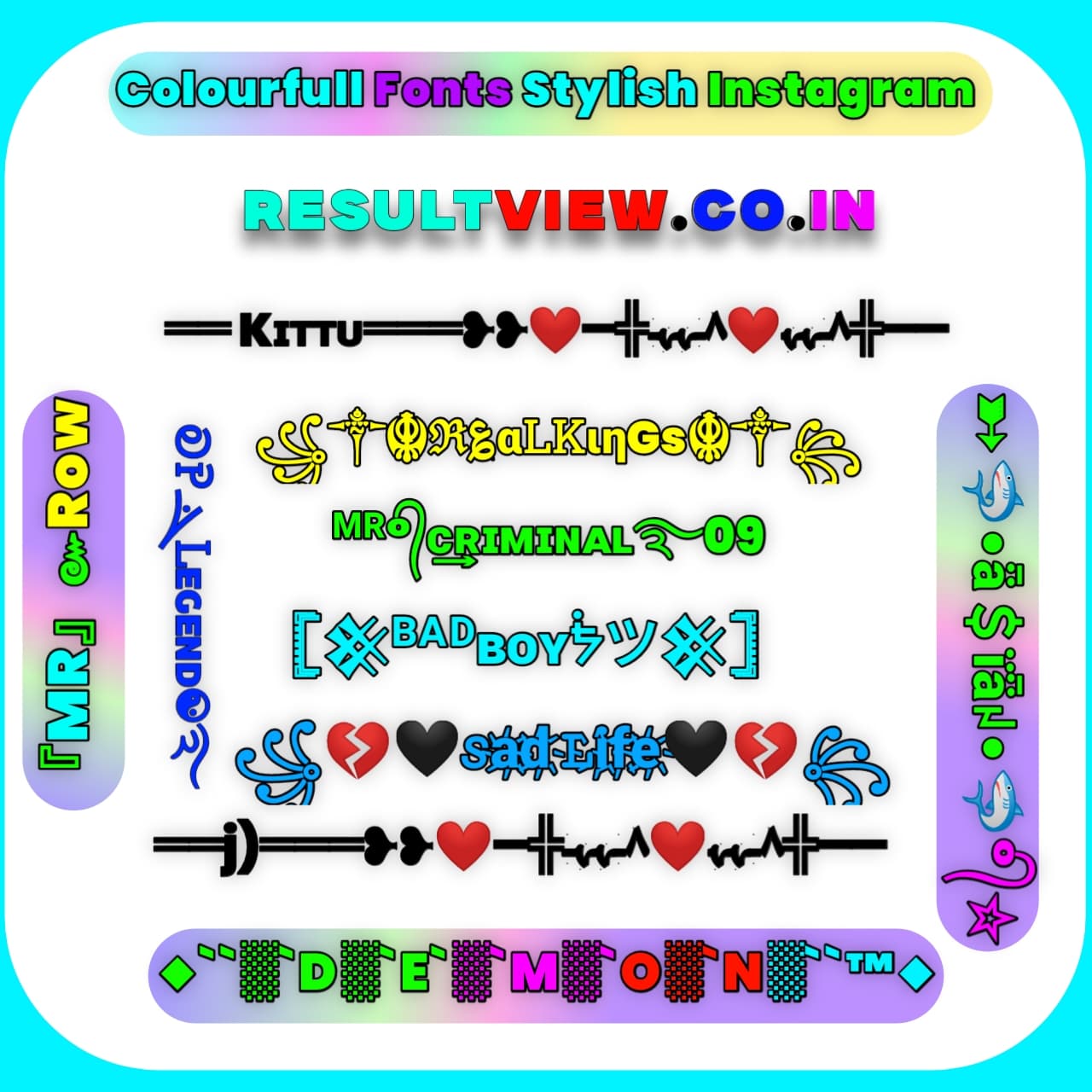 Box Instagram Font Style