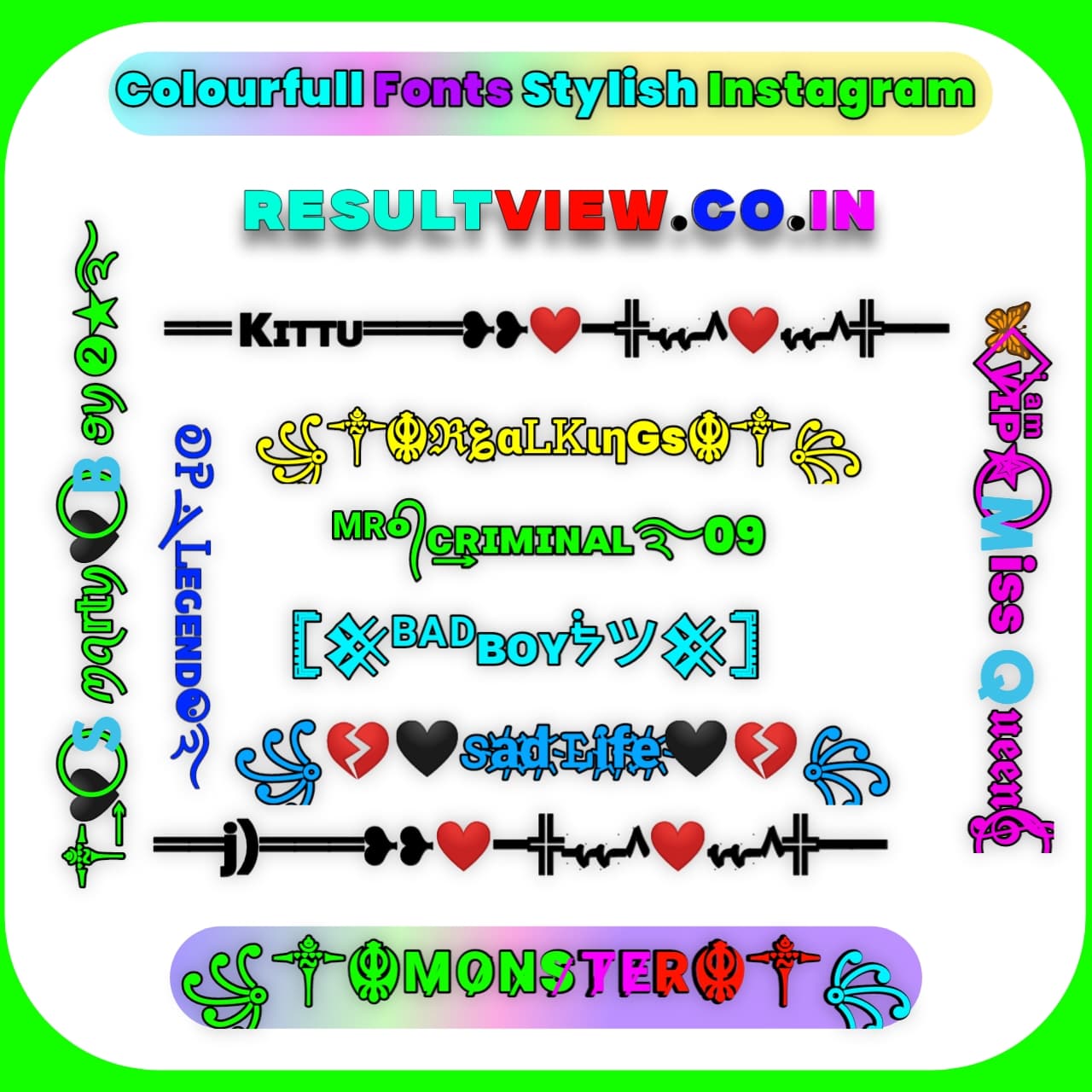 fancy Colour Font Style For Instagram Colour Font Style For Instagram