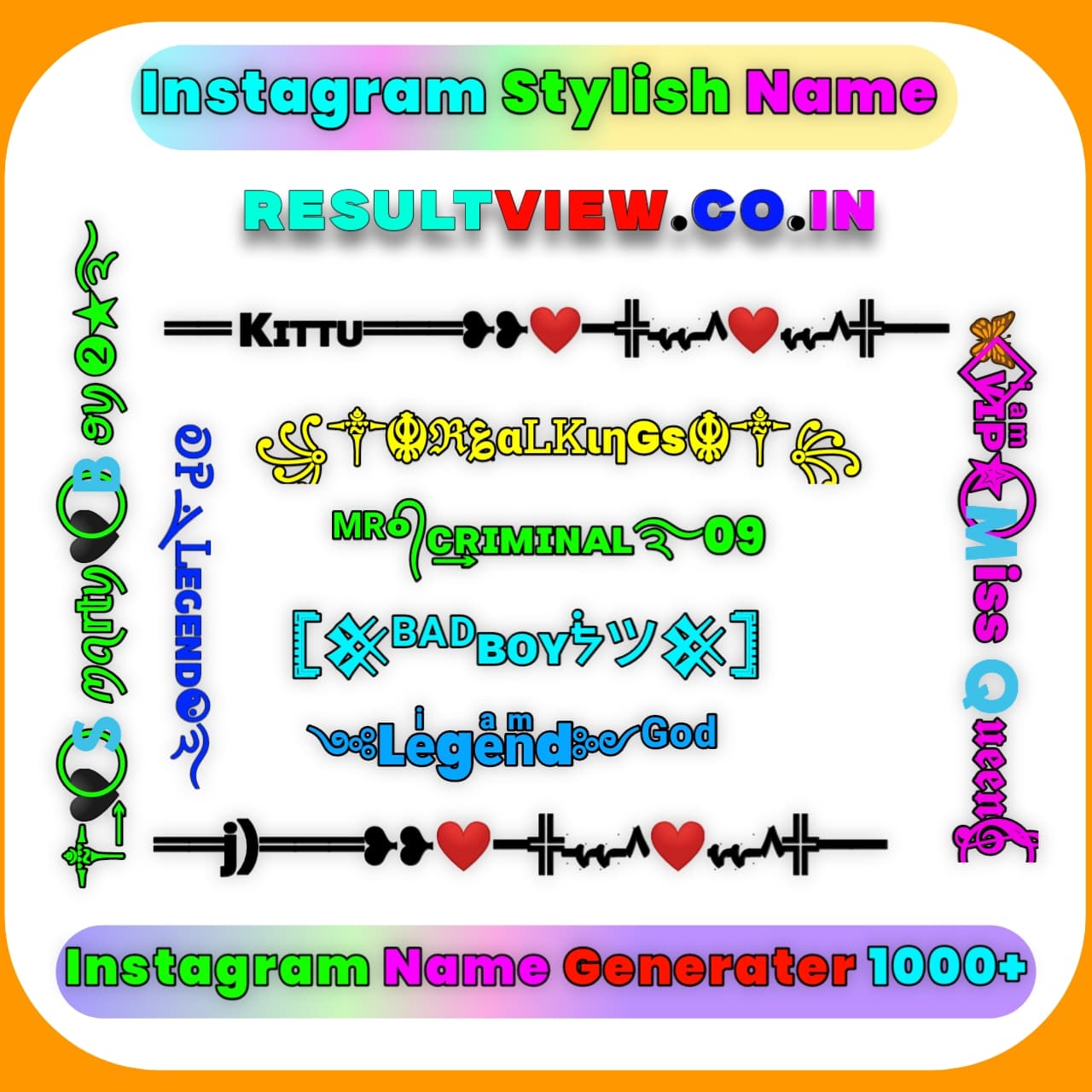 Stylish fancy Instagram Names Stylish Instagram Names